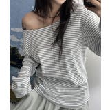 グレー | 2WAY ボーダーカットソー ロンT | VIVID LADY