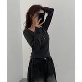 ボーダー柄Vネックヘンリーネックトップス | VIVID LADY | 詳細画像5