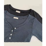 ボーダー柄Vネックヘンリーネックトップス | VIVID LADY | 詳細画像23