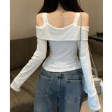 肩紐付きオフショルダーダブルジップトップス | VIVID LADY | 詳細画像3