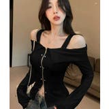 肩紐付きオフショルダーダブルジップトップス | VIVID LADY | 詳細画像4