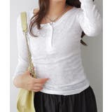 ホワイト | ヘンリーネックリブトップス | VIVID LADY