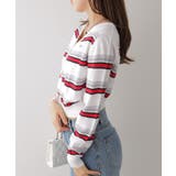 ミックスボーダーVネックカーディガン | VIVID LADY | 詳細画像11