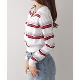 ミックスボーダーVネックカーディガン | VIVID LADY | 詳細画像12