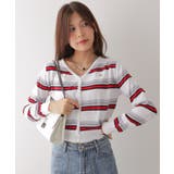 ミックスボーダーVネックカーディガン | VIVID LADY | 詳細画像14