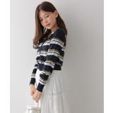 ミックスボーダーVネックカーディガン | VIVID LADY | 詳細画像4