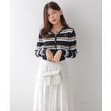 ミックスボーダーVネックカーディガン | VIVID LADY | 詳細画像5