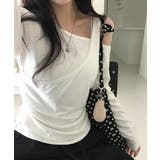 ホワイト | アシンメトリーワンショルダートップス | VIVID LADY