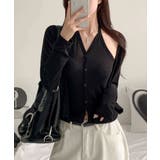 ブラック | ホルターネック付きレイヤード風トップス | VIVID LADY