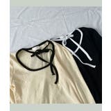 配色パイピング チョーカー風リボン 長袖Tシャツ | VIVID LADY | 詳細画像18 