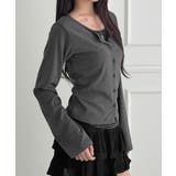 ボーダーインナー風 フェイクレイヤード 長袖Tシャツ | VIVID LADY | 詳細画像2