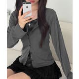 ボーダーインナー風 フェイクレイヤード 長袖Tシャツ | VIVID LADY | 詳細画像6