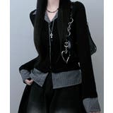 チェック柄シャツ ドッキングカーディガン | VIVID LADY | 詳細画像1