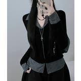 チェック柄シャツ ドッキングカーディガン | VIVID LADY | 詳細画像10