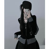 チェック柄シャツ ドッキングカーディガン | VIVID LADY | 詳細画像12