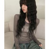 ブラウン | シアーロングスリーブTシャツ | VIVID LADY