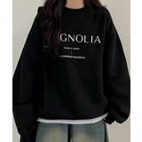 ブラック | 【裏起毛】オーバーサイズ ロゴスウェットトレーナー | VIVID LADY