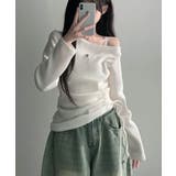 起毛 ボートネック ワンショルダー 2way シャーリングロンT | VIVID LADY | 詳細画像1