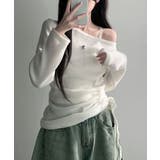 起毛 ボートネック ワンショルダー 2way シャーリングロンT | VIVID LADY | 詳細画像2