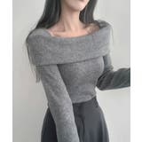 折り返しワイドネック オフショル風 起毛 ロンT 長袖 | VIVID LADY | 詳細画像12