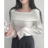 折り返しワイドネック オフショル風 起毛 ロンT 長袖 | VIVID LADY | 詳細画像3