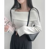 折り返しワイドネック オフショル風 起毛 ロンT 長袖 | VIVID LADY | 詳細画像4