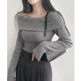 折り返しワイドネック オフショル風 起毛 ロンT 長袖 | VIVID LADY | 詳細画像9