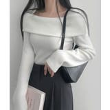 アイボリー | 折り返しワイドネック オフショル風 起毛 ロンT 長袖 | VIVID LADY