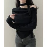 チョーカー付き ドレープワンショルダートップス | VIVID LADY | 詳細画像17