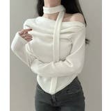 チョーカー付き ドレープワンショルダートップス | VIVID LADY | 詳細画像3