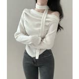 チョーカー付き ドレープワンショルダートップス | VIVID LADY | 詳細画像5