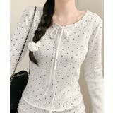 ドット柄 リボン Tシャツ ロンT | VIVID LADY | 詳細画像3 