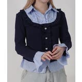 ストライプシャツドッキング フリルTシャツ | VIVID LADY | 詳細画像4 