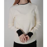 配色リブクルーネックニットプルオーバー | VIVID LADY | 詳細画像2 