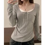 インナードッキング レイヤード風ヘンリーネックロンT | VIVID LADY | 詳細画像30 