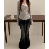 インナードッキング レイヤード風ヘンリーネックロンT | VIVID LADY | 詳細画像35 