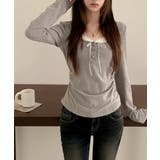 インナードッキング レイヤード風ヘンリーネックロンT | VIVID LADY | 詳細画像37 