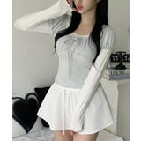 カットソー×パフスリーブリブ ドッキングトップス | VIVID LADY | 詳細画像1 