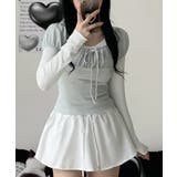 カットソー×パフスリーブリブ ドッキングトップス | VIVID LADY | 詳細画像5 