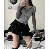 カットソー×パフスリーブリブ ドッキングトップス | VIVID LADY | 詳細画像14 