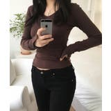 Vネック ロングスリーブタイトTシャツ | VIVID LADY | 詳細画像14 