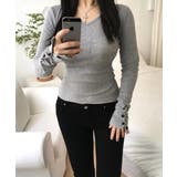 Vネック ロングスリーブタイトTシャツ | VIVID LADY | 詳細画像18 