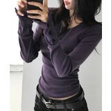 Vネック ロングスリーブタイトTシャツ | VIVID LADY | 詳細画像19 