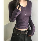 Vネック ロングスリーブタイトTシャツ | VIVID LADY | 詳細画像24 