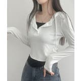 ヘンリーネックレイヤードフーディーTシャツ | VIVID LADY | 詳細画像1 
