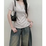 ベーシック Uネック半袖Tシャツ | VIVID LADY | 詳細画像7 