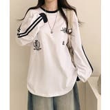 配色ライン オーバーサイズ ロングTシャツ | VIVID LADY | 詳細画像5 