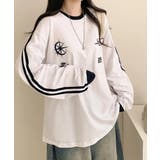 配色ライン オーバーサイズ ロングTシャツ | VIVID LADY | 詳細画像7 