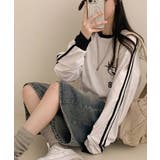 配色ライン オーバーサイズ ロングTシャツ | VIVID LADY | 詳細画像10 