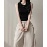 ベーシッククルーネック タンクトップ ノースリーブトップス | VIVID LADY | 詳細画像33 